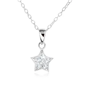 Ogrlica iz srebra čistine 925 - verižica in zvezda s cirkoni