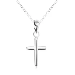 Ogrlica - verižica z obeskom v obliki krščanskega križa, srebro čistine 925