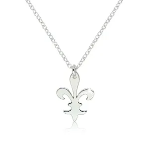 Sijoča ogrlica iz srebra 925 – izrezan simbol v obliki cveta lilije