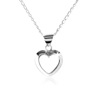 Srebrna ogrlica 925, kontura simetričnega srca
