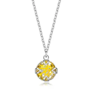 Srebrna ogrlica 925 - naravni rutil, Venerini lasje zlate barve