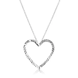 Srebrna ogrlica - verižica z valovito konturo srca
