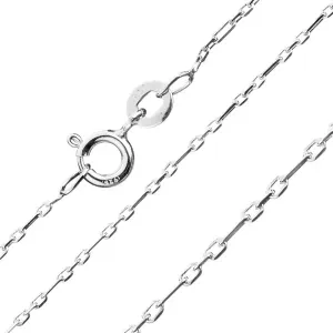 Elegantna srebrna verižica - sijoči pravokotniki, 1,2 mm