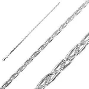 Zapestnica iz srebra čistine 925 - prepletena kača