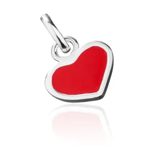 Srebrn obesek - rdeče srce s srebrno obrobo