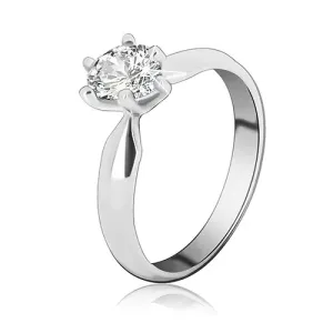 Poročni prstan iz srebra sterling - cirkon v obliki solze - Velikost: 49