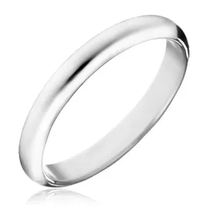 Prstan iz srebra čistine 925 - gladek, bleščeč poročni prstan - Velikost: 49