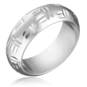 Srebrn prstan - indijanski motiv, dvojne zareze - Velikost: 50
