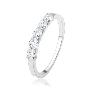 Zaročni prstan iz srebra 925 – pas okroglih prozornih cirkonov - Velikost: 59