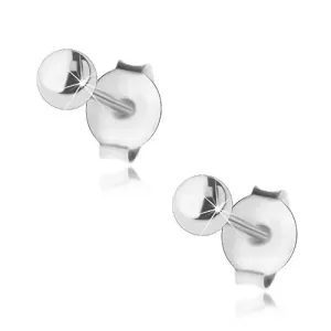 Vtični uhani, srebro 925, sijoča gladka kroglica, 3 mm