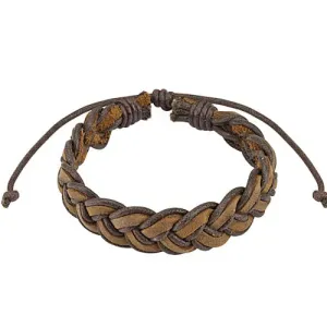 Usnjena pletena zapestnica – usnjeni trakovi prepleteni z vrvicami iz temnega materiala