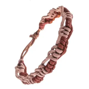Usnjena zapestnica - pletena, izmenjujoča se paščka dveh barv