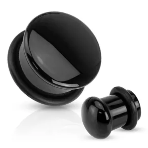 Razširjevalnik iz ahata v črni barvi, črna gumica, različne dimenzije - Širina: 10 mm