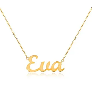 Ogrlica iz 14-k zlata z imenom Eva, tanka nastavljiva verižica