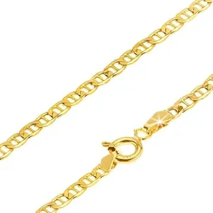 Zlata verižica - majhni ploščati bleščeči členi s klinčkom, 450 mm