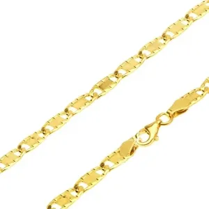 Zlata verižica - ploščati podolgovati členi, vdolbine, pravokotnik, 500 mm