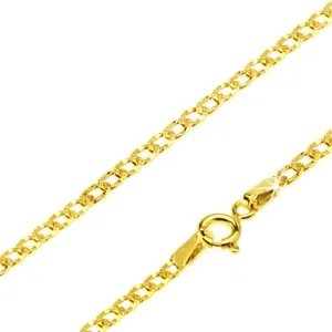 Zlata verižica - širši členi, okrašeni z majhnimi jamicami, 450 mm