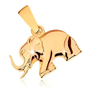 Obesek iz rumenega 9K zlata – sijoč slon