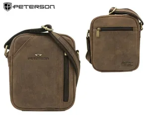 Moderna temno rjava usnjena torba Peterson