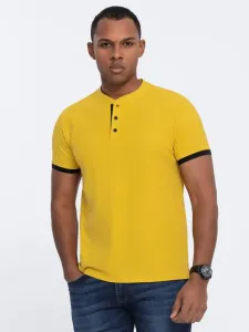 Udobna trendovska rumena polo majica V9 TSCT-0156