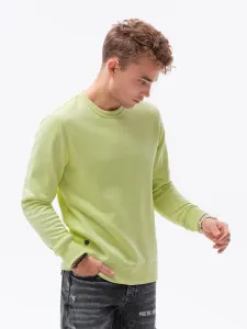 Preprost pulover brez kapuce v barvi limete B978