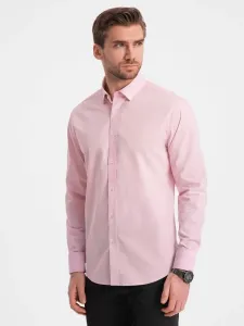 Bombažna rožnata srajca enostavnega dizajna  V2 SHOS-0154