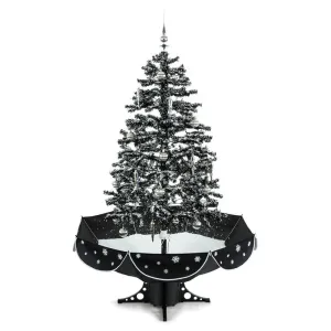 OneConcept Everwhite, božično drevo, 180 cm, simulacija snega, črn
