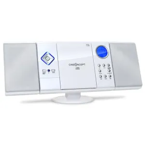 OneConcept V-12, bela, stereo sistem s CD-MP3 predvajalnikom, USB SD AUX