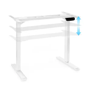 OneConcept Multidesk Comfort, po višini nastavljiva pisalna miza, električna, višina 62–128 cm, bela barva