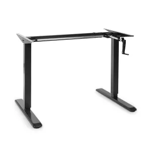 OneConcept Multidesk, višinsko nastavljiva pisalna miza, ročna, 73-123 cm, črna barva