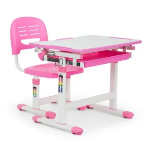 OneConcept Annika otroška pisalna miza, dvodelni set, miza, stol, višinsko nastavljiva #1193