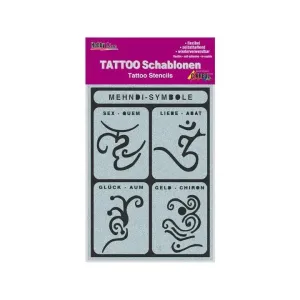 Samolepilna šablona za tetovažo Mehndi-Simboli