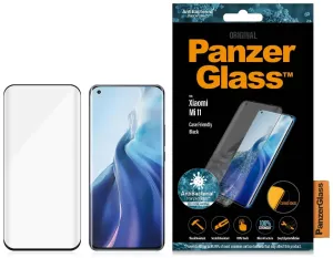 Zaščitno kaljeno steklo PanzerGlass Curved Super+ Xiaomi Mi11/Mi 11 Ultra Case Friendly Antibacterial black (8035)