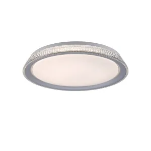 Design stropna svetilka srebrna 40 cm z LED zatemnitvijo - Wendy