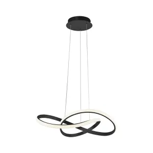 Design viseča svetilka črna 57 cm z možnostjo zatemnitve z LED - Viola Due