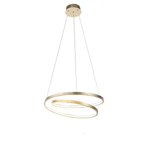 Dizajn viseča svetilka zlata 55 cm z LED zatemnitvijo - Rowan