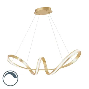 Dizajn viseča svetilka zlata z LED 80 cm - Belinda