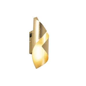 Retro stenska svetilka zlati lističi vključno s stikalom - Belle