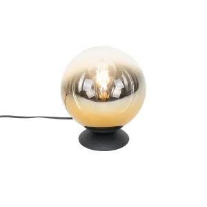 Art Deco namizna svetilka črna z zlatim steklom - Pallon