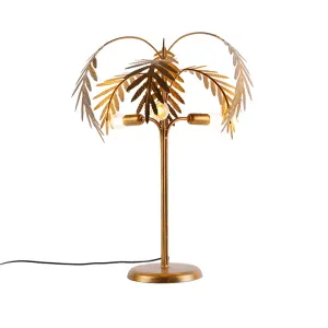 Art Deco namizna svetilka zlata 3-luč - Botanica