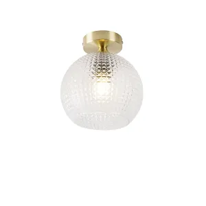 Art Deco stropna svetilka iz medenine - Sphere