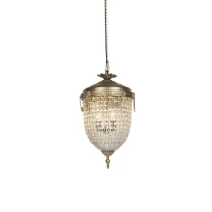 Art Deco viseča svetilka kristal z zlatom 40 cm - Cesar
