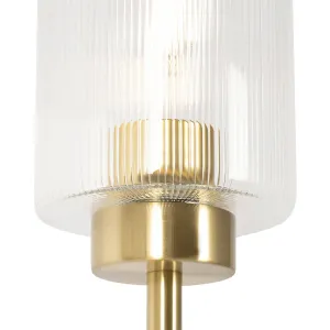 Art Deco talna svetilka zlata s steklom 2-light - Laura