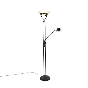 Črna stoječa svetilka z LED in zatemnilnikom z bralno svetilko zatemni do toplo - Empoli