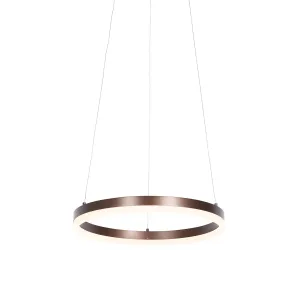 Dizajnerska viseča svetilka bronasta 40 cm vklj. LED 3-stopenjska zatemnitev - Anello