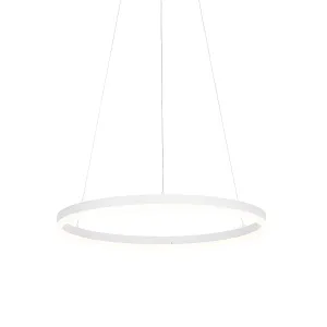 Dizajnerska viseča svetilka bela 60 cm z LED 3-stopenjsko zatemnitvijo - Anello
