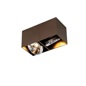 Design spot temno bronasta pravokotna 2-light - Box