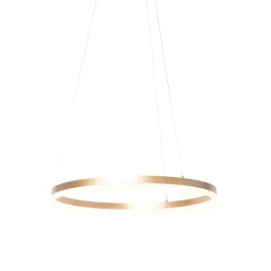 Design viseča svetilka zlata 60 cm z LED 3 stopenjskimi zatemnitvijo - Anello
