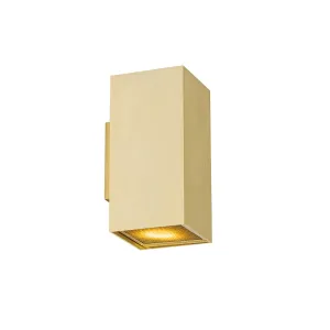 Dizajnerska stenska svetilka zlata kvadratna 2-light - Sab Honey