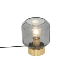 Dizajn namizne svetilke medenina z dimnim steklom - Stiklo